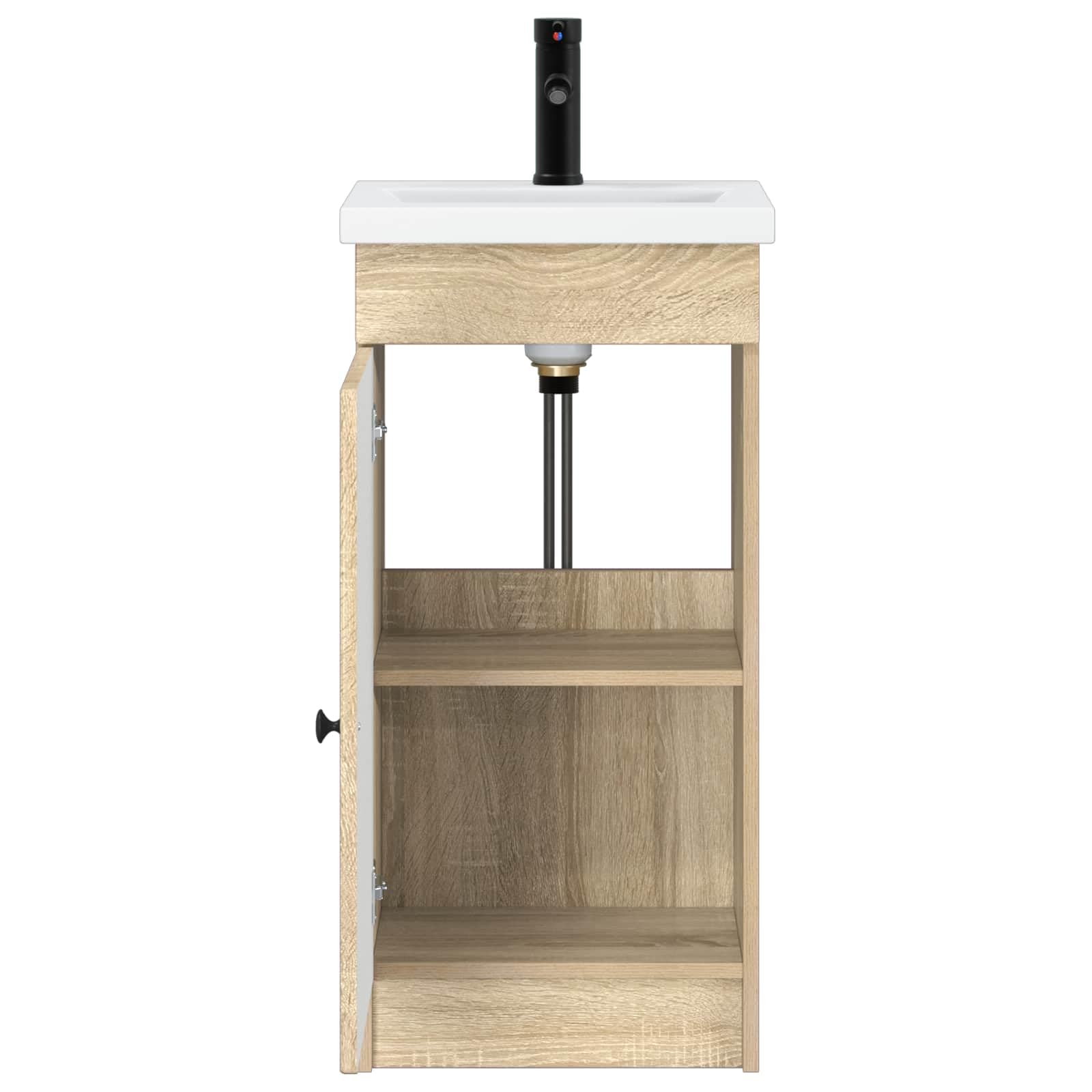 Makastle Meuble de Salle de Bain avec évier Chêne Sonoma