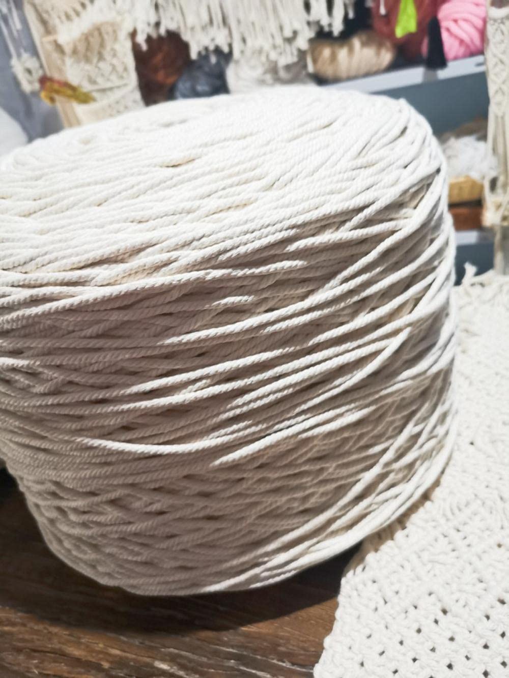 2021 Tapisserie Nordique Fil de Coton Bricolage Corde tissée à la Main Corde de Fil de bohème 500g-4MM 500g