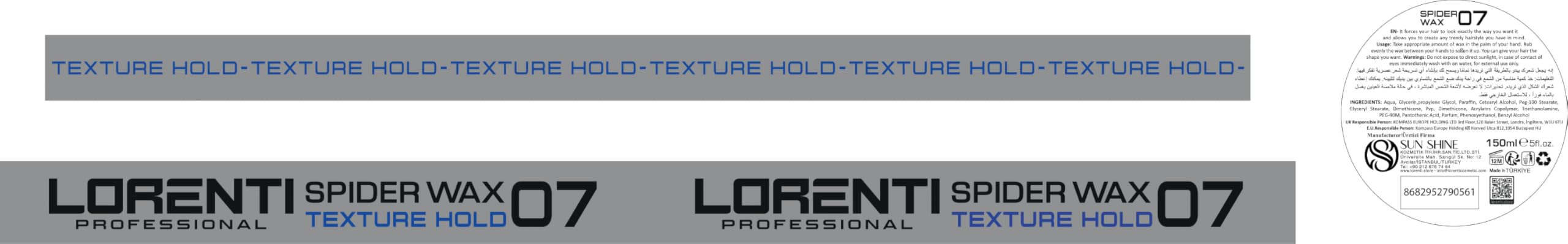LORENTI Cire coiffante Pro-vitamine B5 Men Collection Forte tenue (cire d'araignée) 150 ml