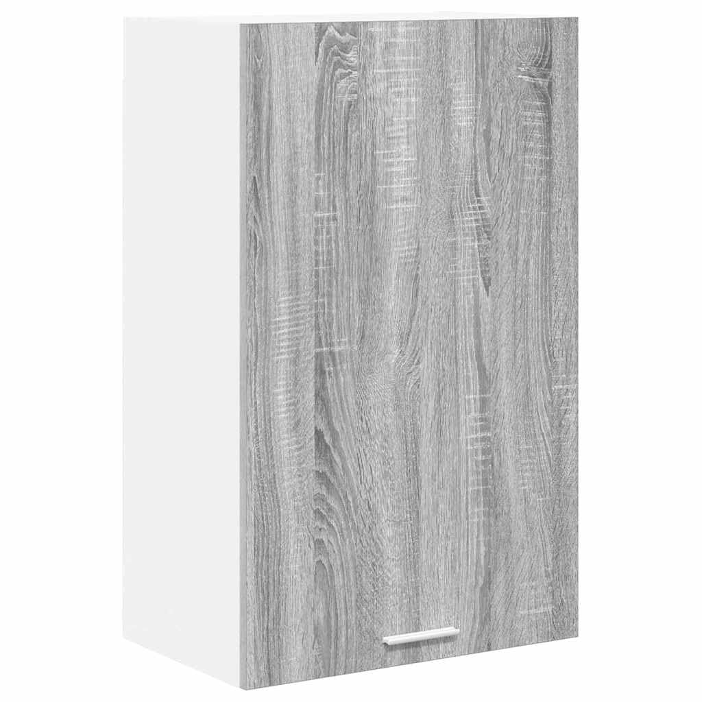 Mobile da cucina sospeso, grigio Sonoma, bianco, 50 x 31 x 80 cm