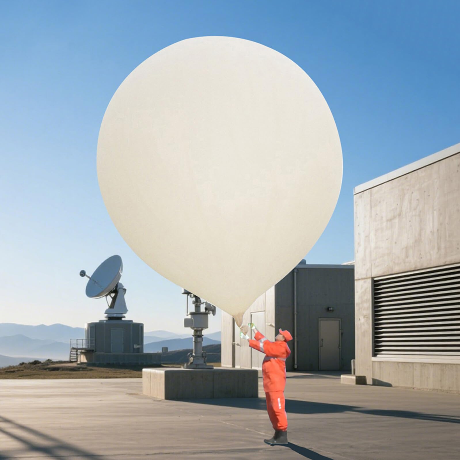 Palloncino Professionale per Osservazione Meteorologica 1000g Bianco