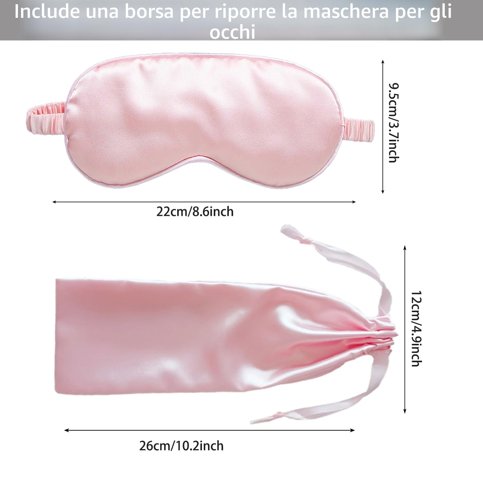 KEYRI 4 Pezzi Mascherina per Dormire per Donne, Maschera per Dormire Seta Mascherina per Occhi Antiluce e Morbida Mascherina Occhi per Dormire per Viaggi Pisolino con Fascia Elasticità