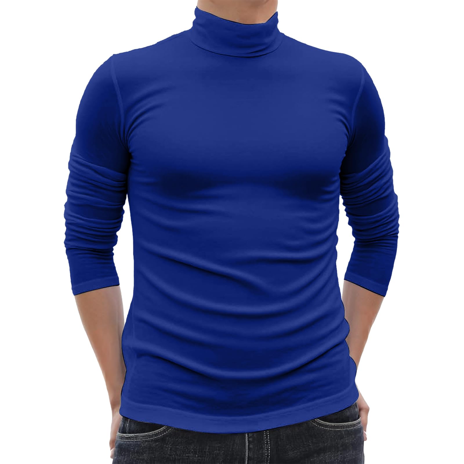 Turtleneck Men Casual Long Sleeve Turtle Neck Compression Shirt
