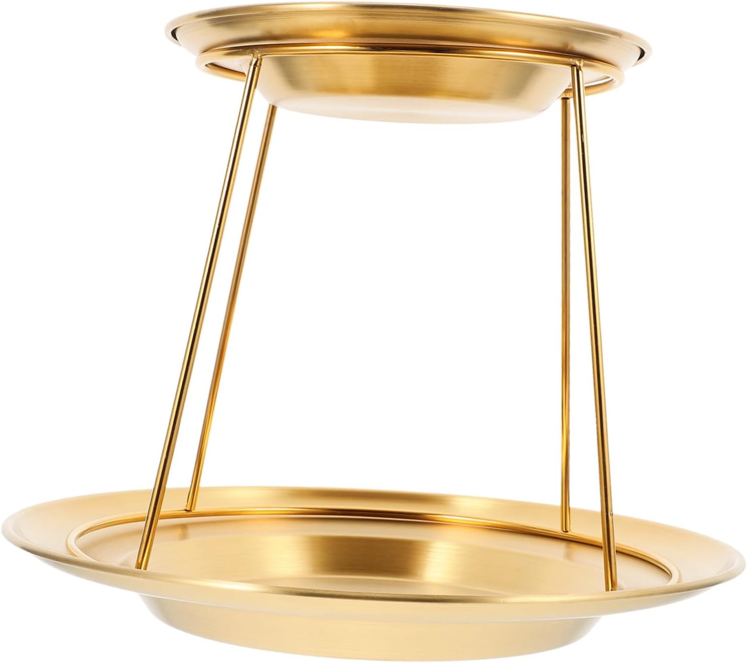 Ciieeo 1set Stainless Steel Tiered Serving Stand for Seafood Oysters and Desserts Elegant Double-layer Platter Set and Deep Plates for Buffets and Parties