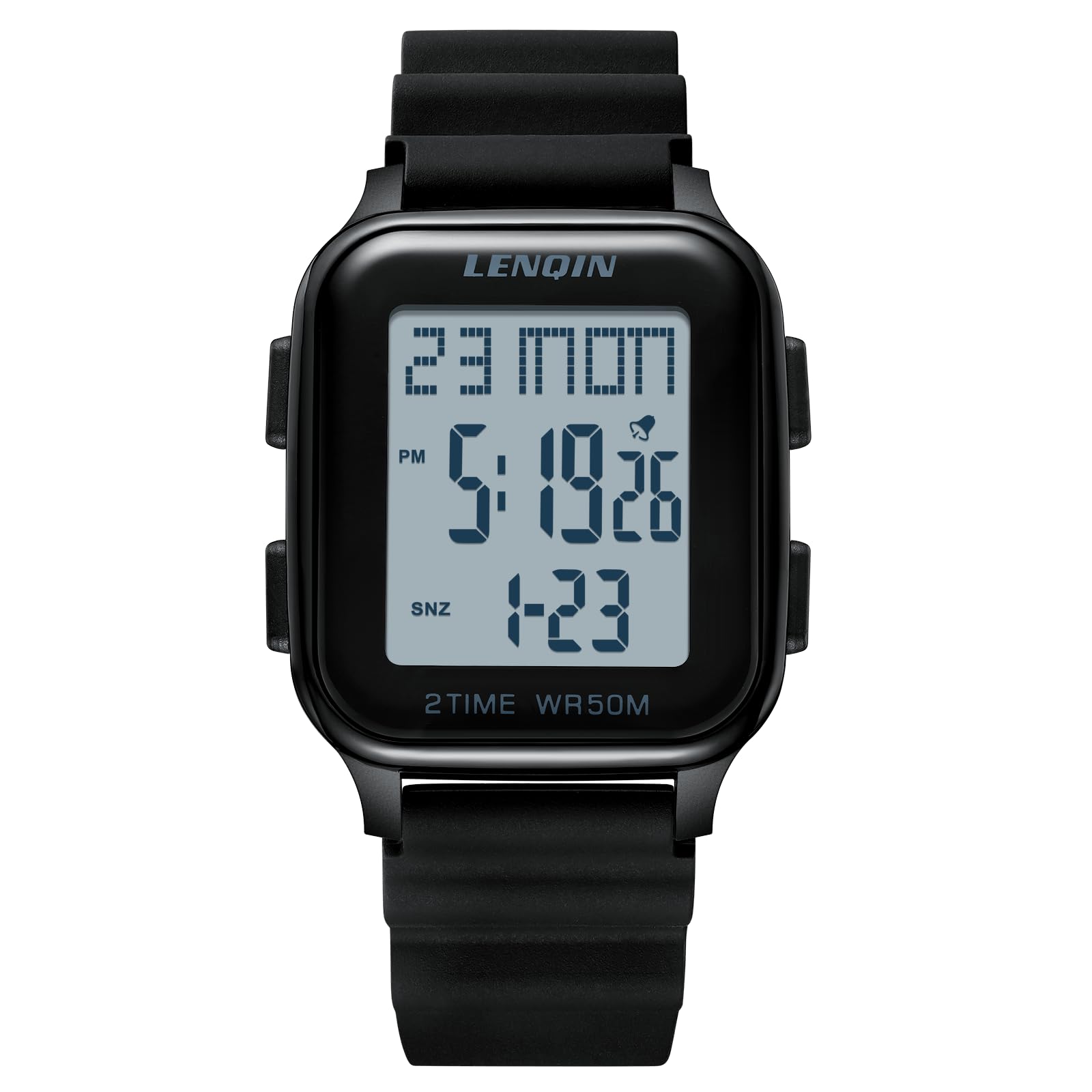 LN LENQIN Mens Watches Digital Watches for Men 50M Waterproof Sports Watches Stopwatch Mens Wrist Watches with LED Backlight/Timer/Alarm/Date, Black, Modern