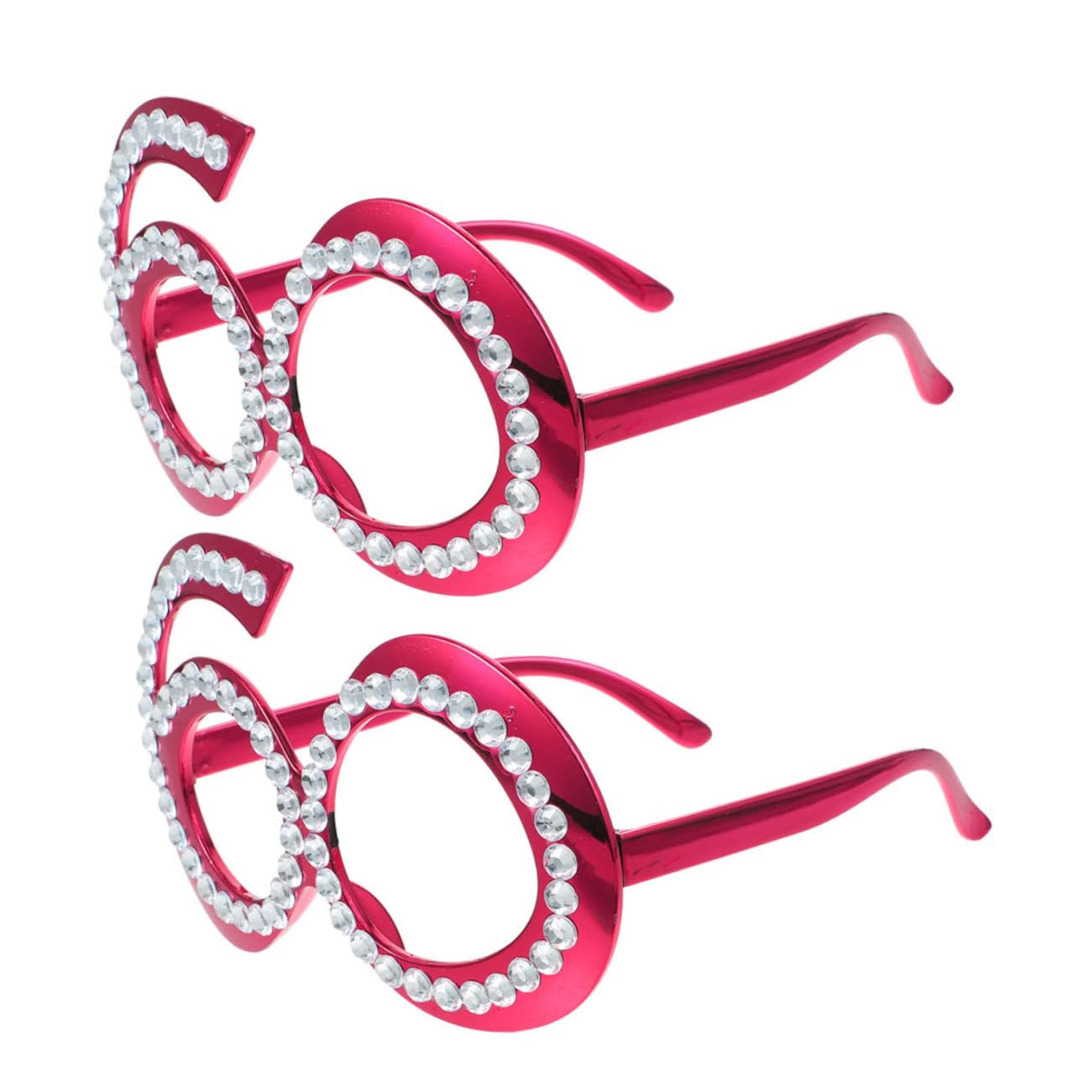 TOPBATHY Lot De 5 Paires De Lunettes Fantaisie Pour Fête Danniversaire Verres À Strass Pailletés 2 Pièces X 5