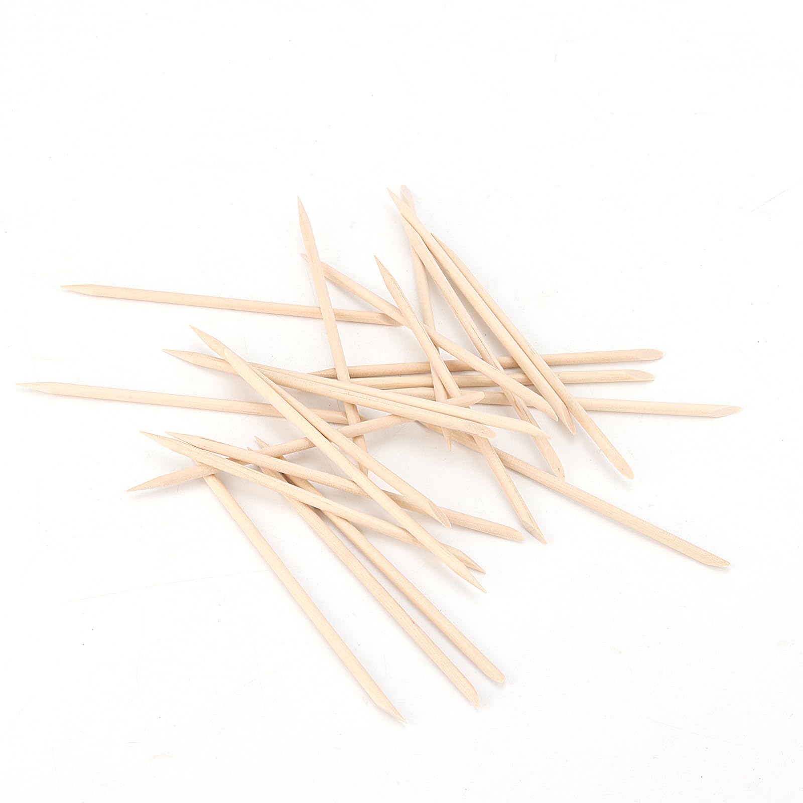 SOUJAP 2000 palillos de uñas de madera naranja de 4.5 pulgadas, empujador de cutículas de madera de doble cabeza para limpieza de uñas, manicura y pedicura