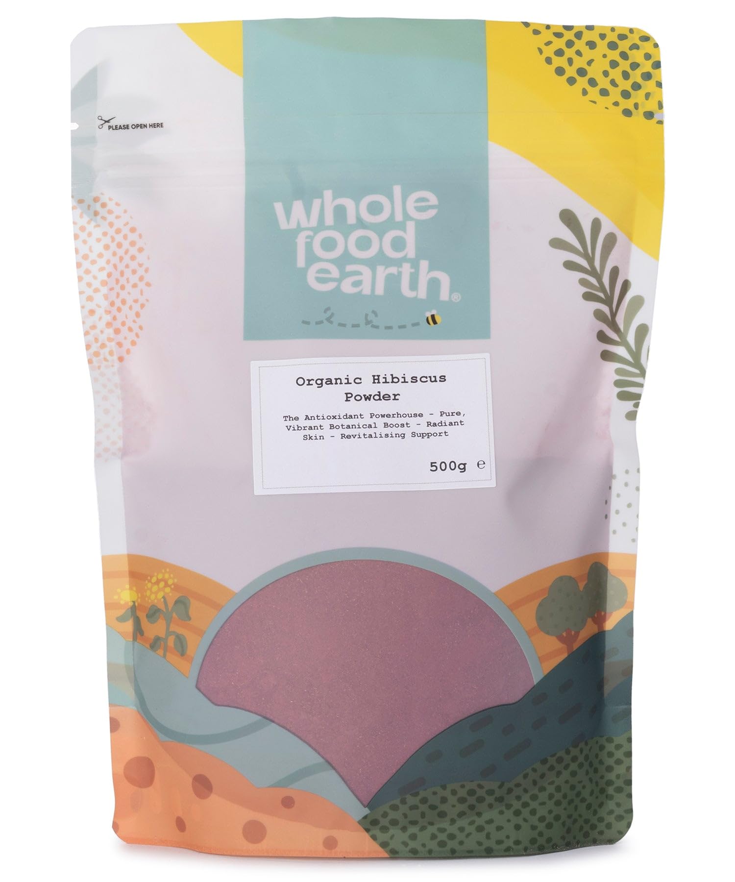 Wholefood Earth Organic Hibiscus Powder 500g | Organic | Vegan | Natural