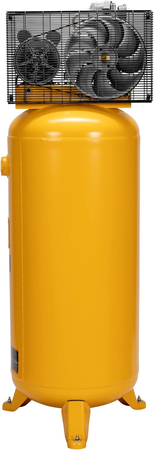 DEWALT 60 Gallon Vertical Air Compressor, 3.7 HP, 155 Max PSI, Heavy Duty Stationary Air Compressor – Ideal for various uses, Reliable Air Compressors for Workshop and Garage Applications.