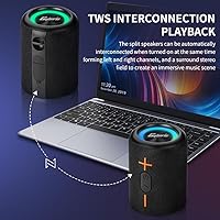 Vista 3 de CYBORIS 2 en 1 Altavoz Bluetooth Portátil Separable, Altavoz Inalámbrico Separable Impermeable Bluetooth V5.3 con Sonido Estéreo Fuerte de 20 W
