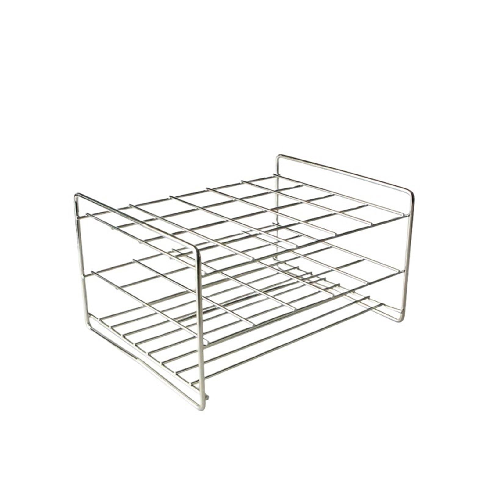 equipo de laboratorio Estante de acero inoxidable Soporte for tubos de ensayo de alambre de acero inoxidable for diámetro del orificio del tubo de ensayo. 26 mm ~ 31,5 mm 20 pocillos 1 unidad