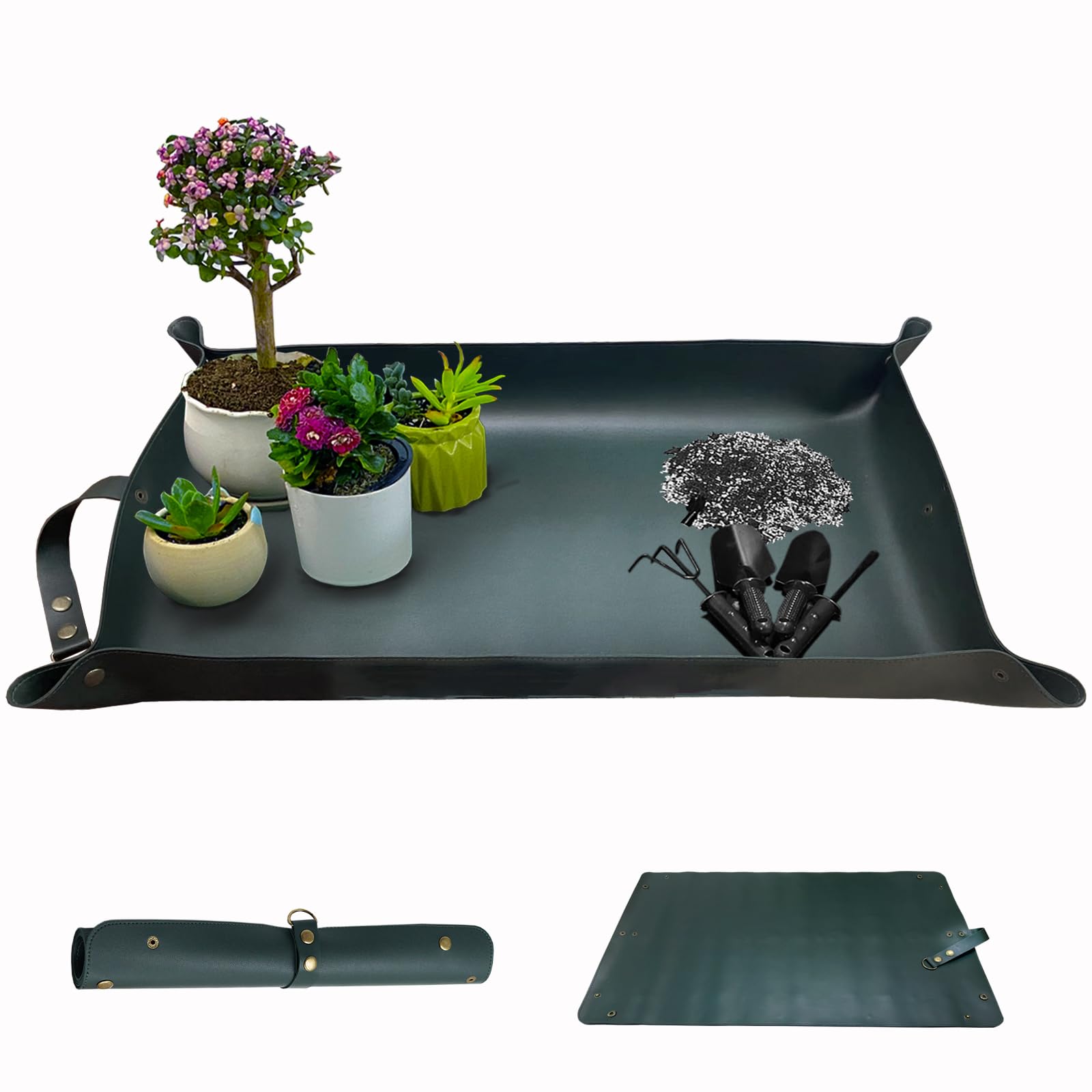 置物 Mountain Research \"Pot Mat\" Thickened Leather Plant Repotting Mat, Indoor and Outdoor