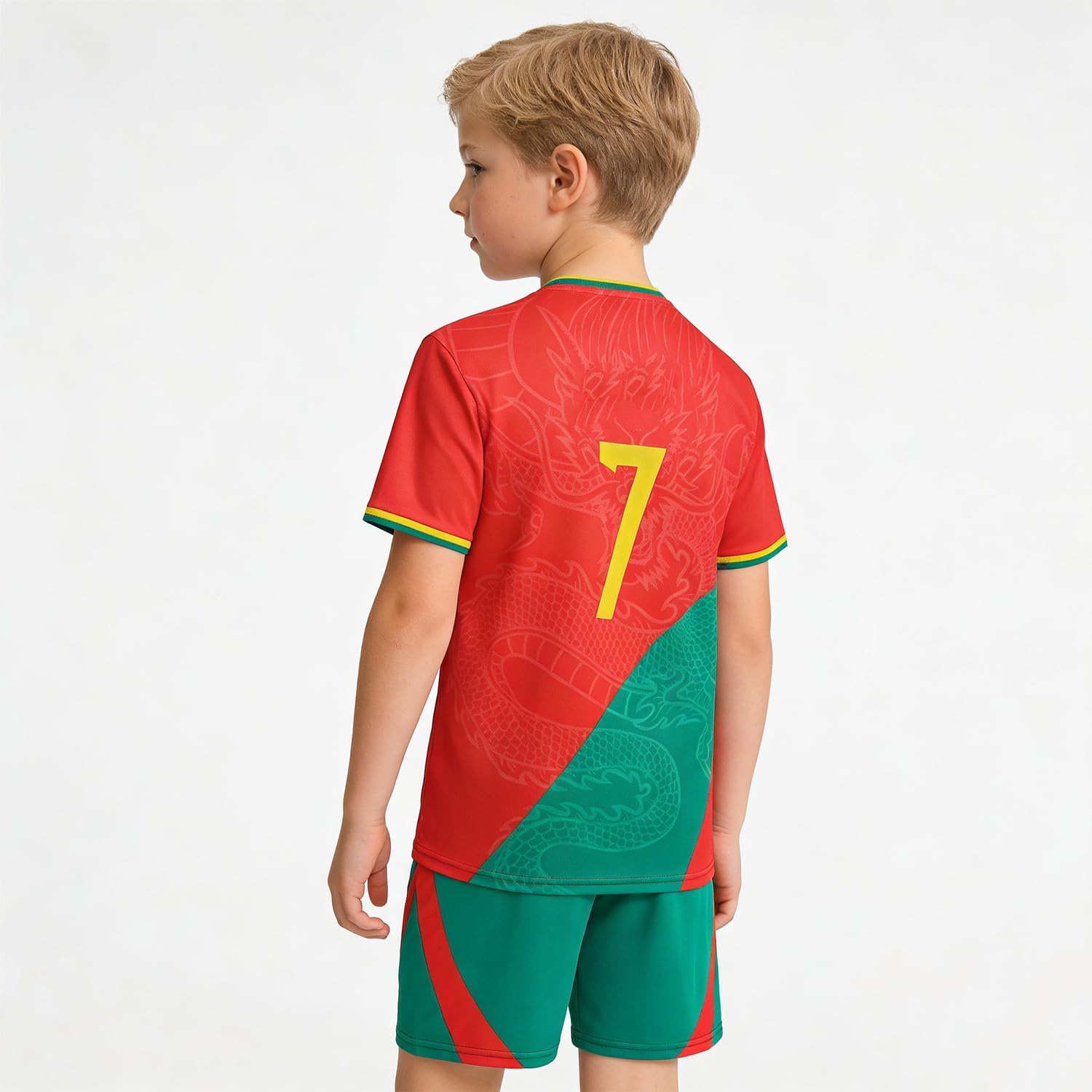 Casmyd Boys Soccer Jersey Kids Pourtugal Jersey Kit Youth Soccer Team Unifom Dragon Sports Fan Shirt Set for Boys&Girls - Image 4