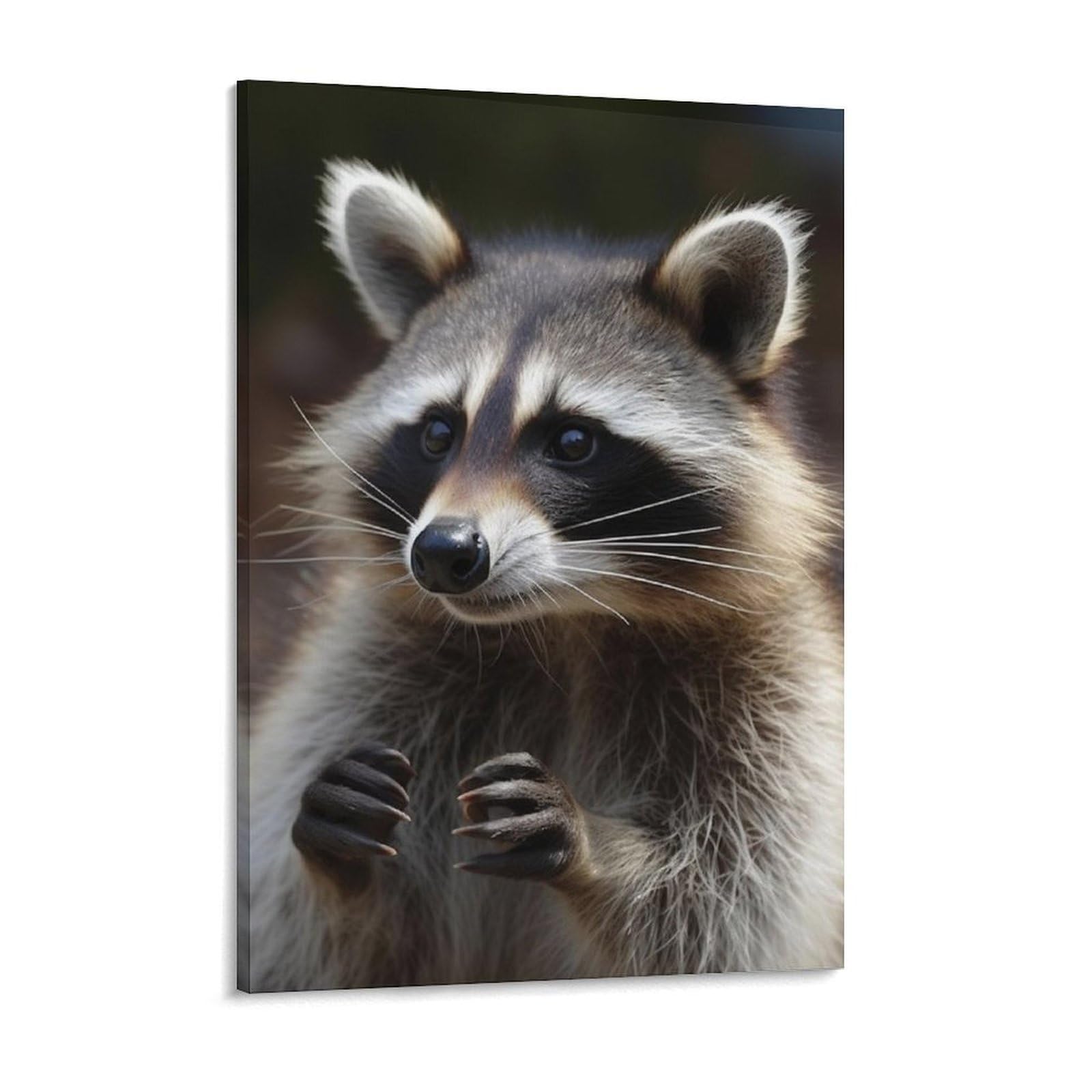 NTVOWPZO Raccoon Canvas Wall Art for Bedroom 12x16inch Canvas Prints Artwork for Walls Modern Picture Artwork Painting for Living Room Aesthetic Wall Paintings for Bathroom Kitchen Office Decor