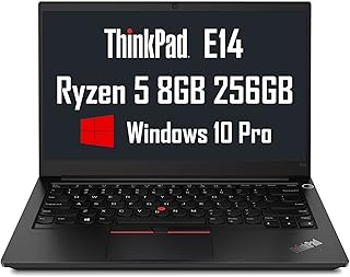 Lenovo ThinkPad E14 Gen 2 14" FHD IPS (8GB RAM, 256GB SSD, AMD 6-Core Ryzen 5-4500U(Beat i7-1165G7)) Business Laptop, Long Battery, Anti-glare, Type-C (DP and Charge), Webcam, Win 10 / Win 11 Pro