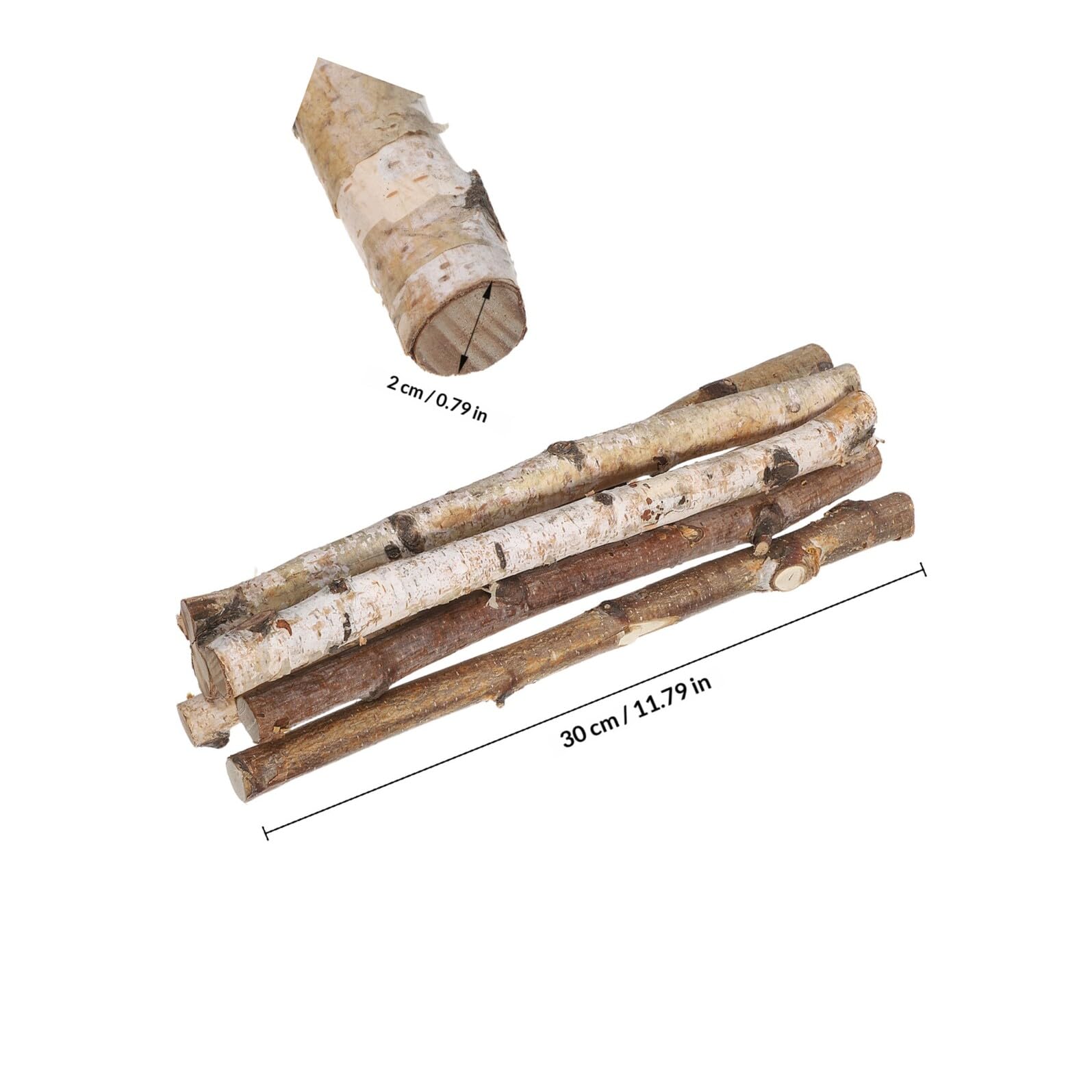 Holzbastelstab, Lange Schlanke Zweige, 6 Stück
