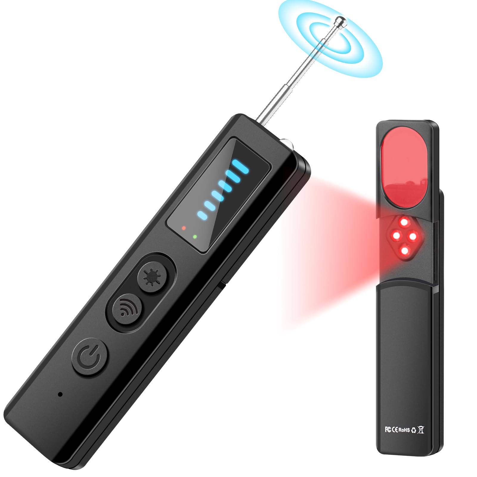 LUNEIE Rilevatore Microspie, Telecamere Nascoste Rilevatore, Rilevatore di Cimici e Microspie Rilevatore GPS di Dispositivi Nascosti, Rilevatore Trova Dispositivo di Ascolto per Hotel Casa Ufficio