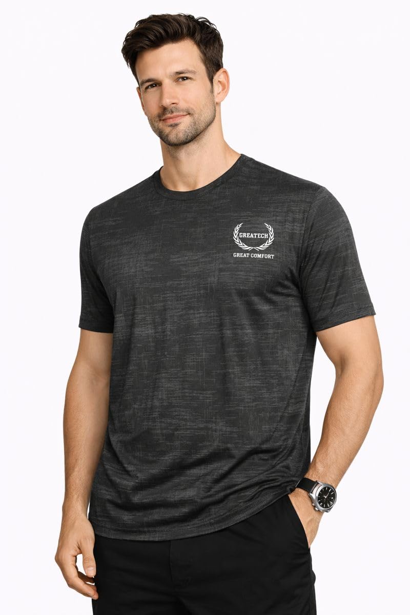 greatech Men’s Spandex Half T-Shirt | Breathable, Stretchy Gym & Yoga Activewear | Lightweight Sports Tee for Running, Fitness & Outdoor Workouts-picture-18