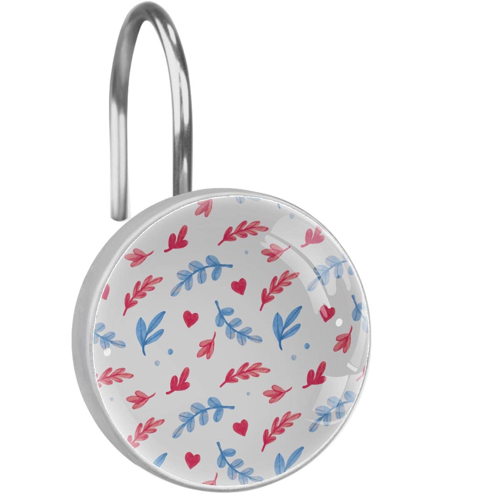 Rideau de douche crochets inox lot de 12 anneaux décoratifs pour accessoire salle de bain