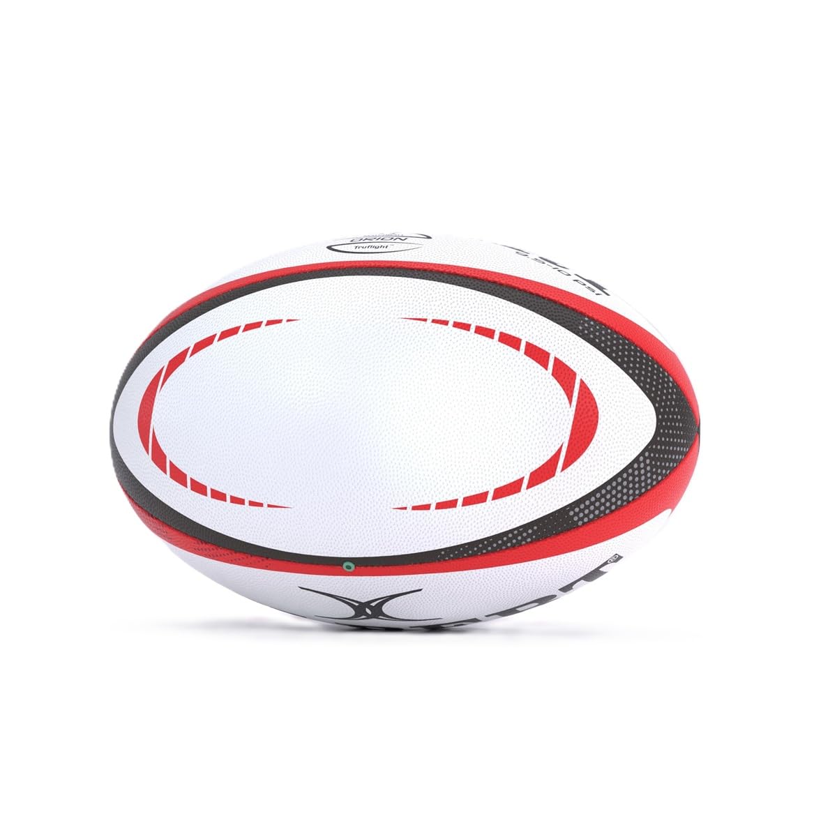 Gilbert Rugby ORION Match - Balón de rugby (blanco, rojo y negro, talla 5)