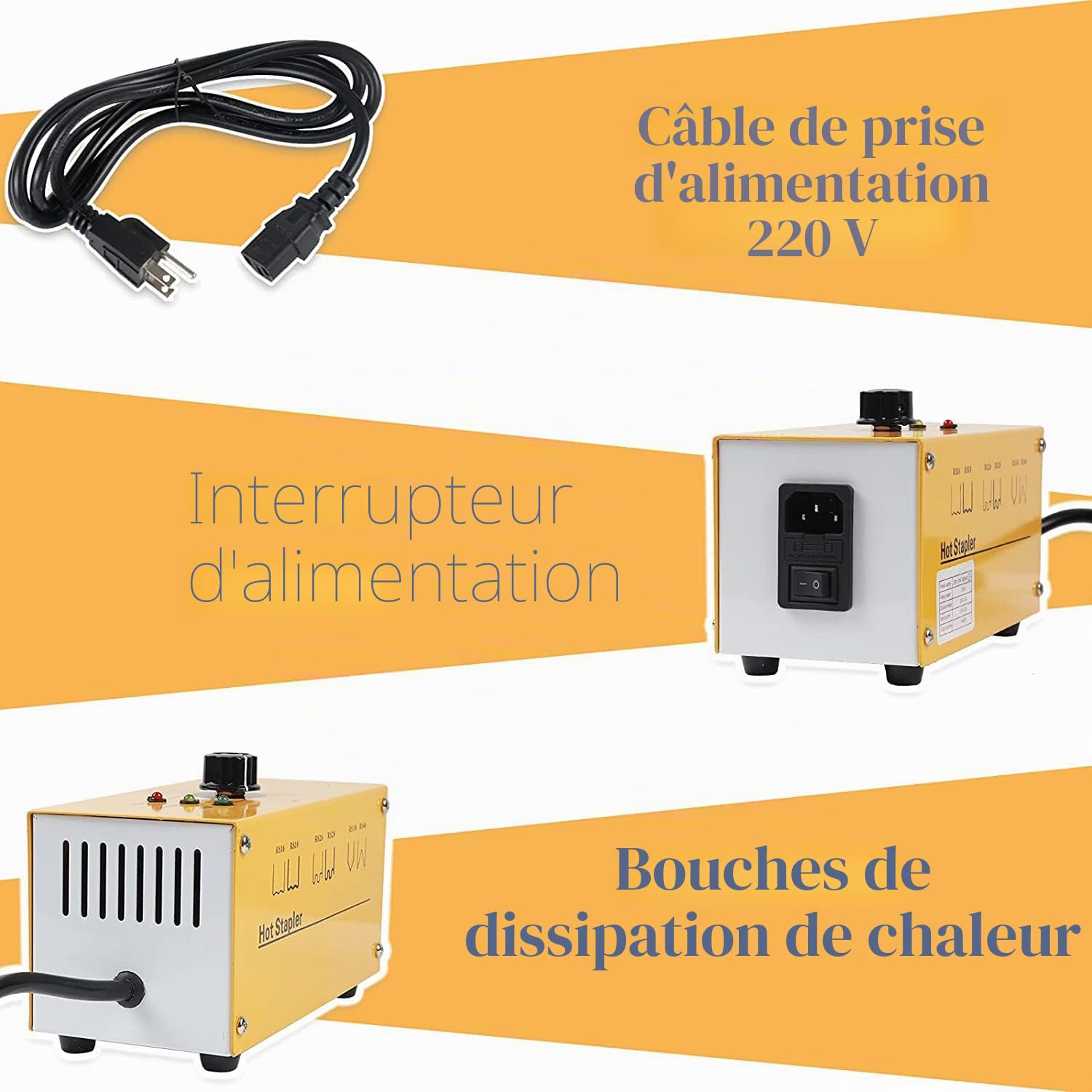 BELEY Kit de soudure plastique pour réparation de pare-chocs de voiture, agrafeuse à chaud 220 V Pistolet agrafeur avec 700 agrafes