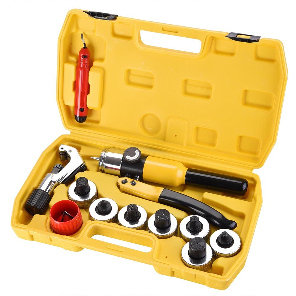 Yescom Hydraulic Swaging Tool Tube 7 Lever Expander Kit HVAC Tube Bender Hand Tool with Case