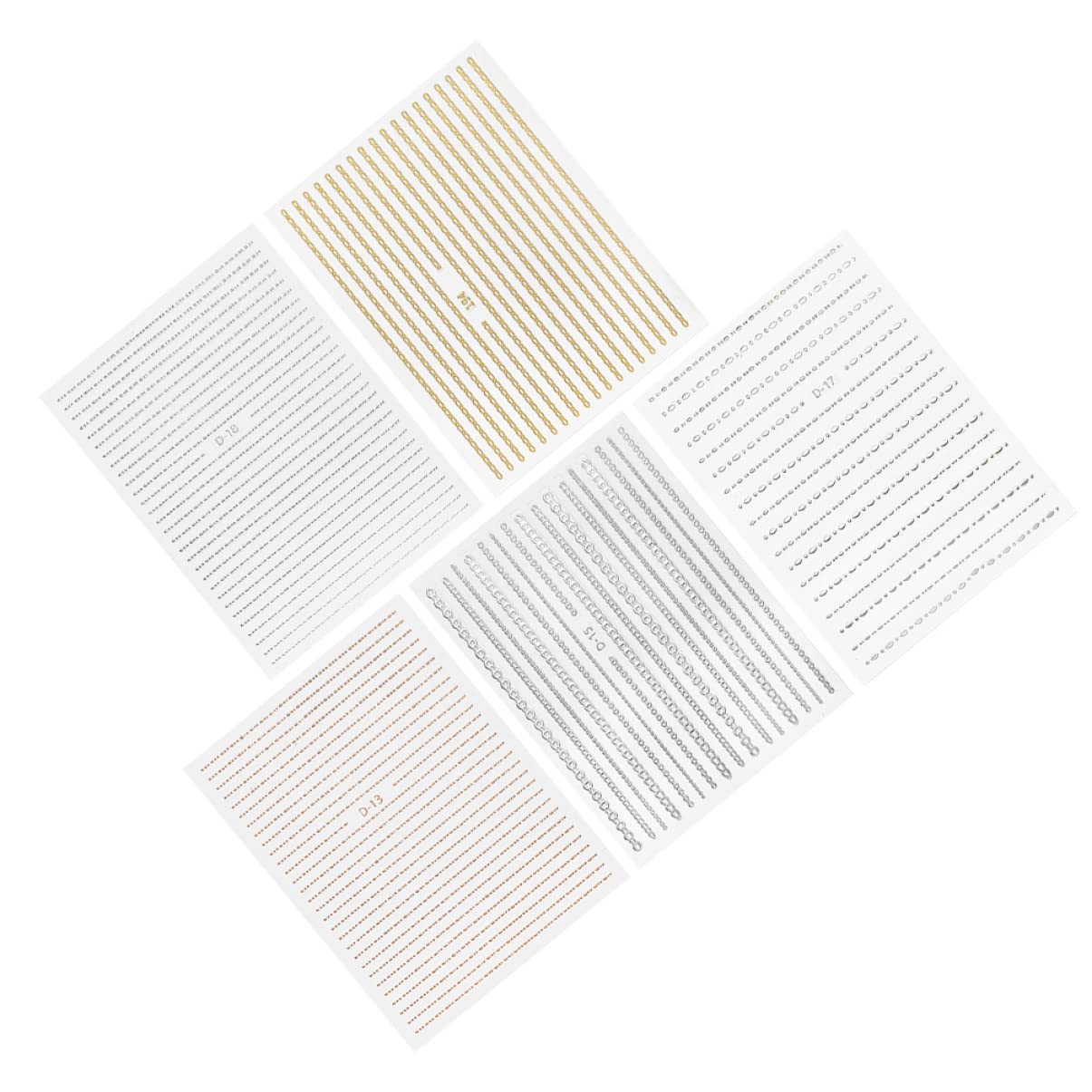 minkissy 15hojas Pegatinas Para Uñas Flexible Cadena Para Decoración De Manicura Diy Para Fiestas De Navidad y Eventos Especiales