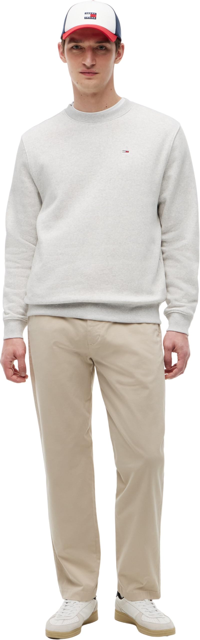 Tommy Jeans Sweat Homme Regular Fit Flag Fleece Col Ras-du-Cou
