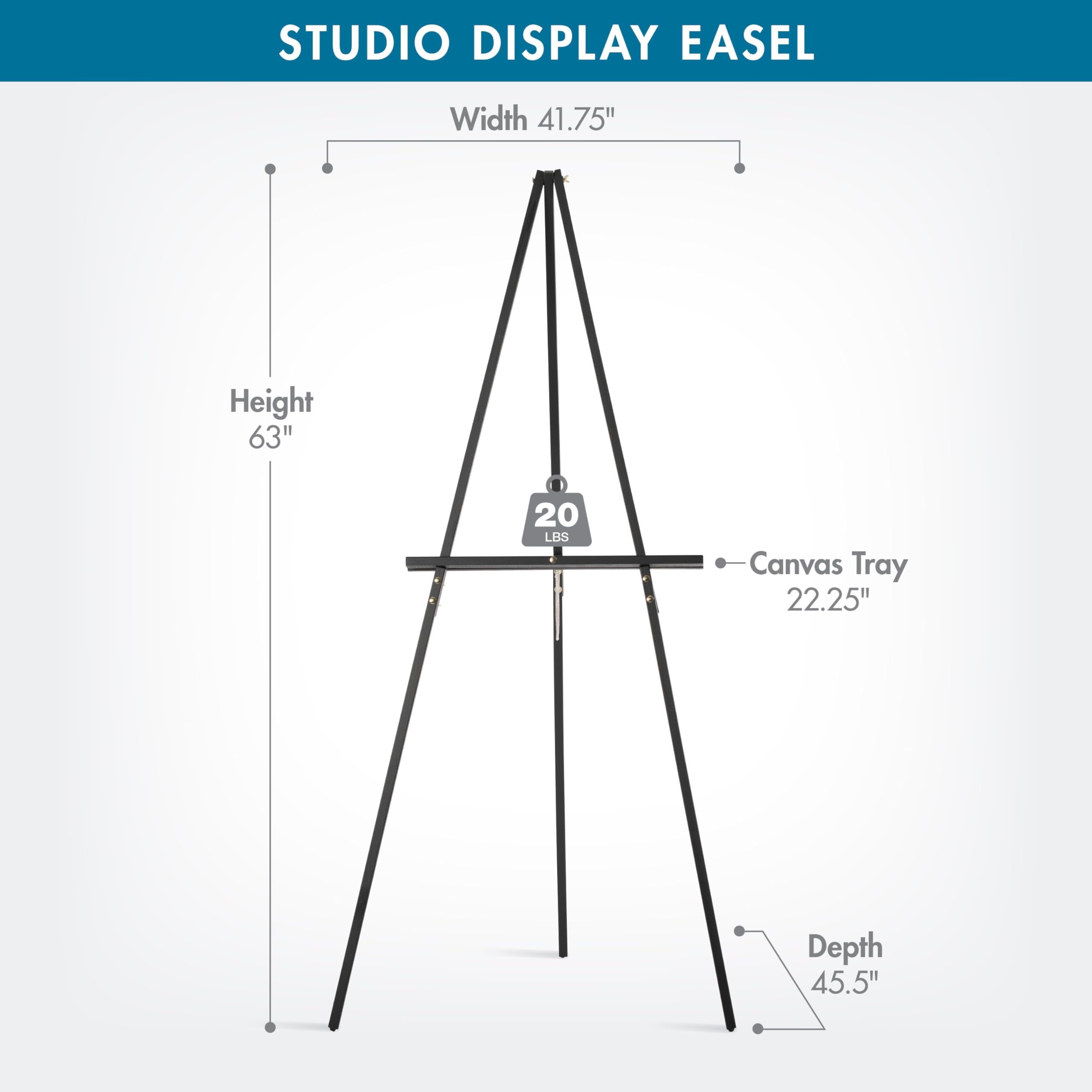 SD STUDIO DESIGNS Studio Display Easel Black 13206 Staffelei, Holz, G. Schwarz (160 cm Höhe), 63" H