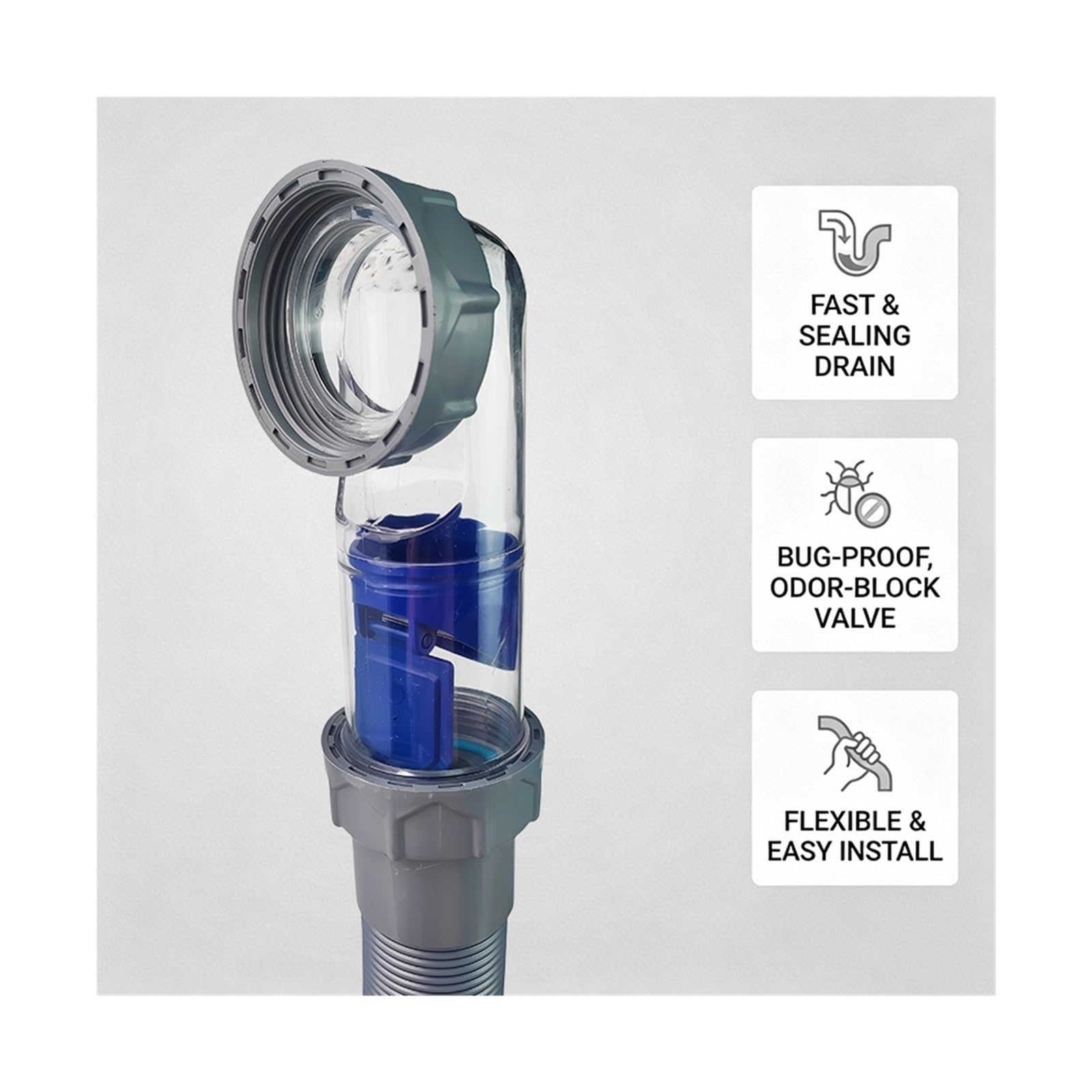 Set filtro lavello tubo estensibile antiintasamento antiodore | Ideale for applicazioni di drenaggio di lavelli a vasca singola, lavelli da cucina e piscine(Sink Drain Pipe Kit)