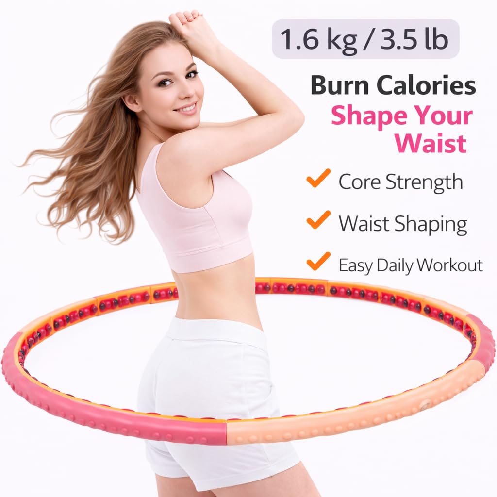 FASHLOVE Hula Hoop dla dorosłych, obciążona obręcz do hula hop do fitnessu, ćwiczeń na siłownię