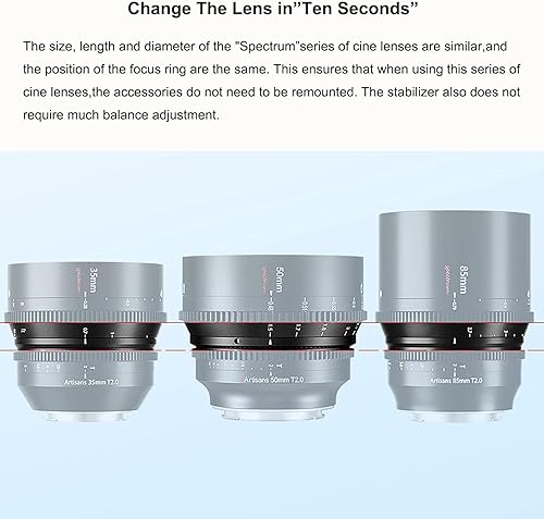 Miniatura 5 de BAFONGCINE 7artisans - Lente Cine T2.0 de 1.378 in, lente cinematográfica de gran apertura para cámaras sin espejo Sony E Mount FSANEXA6A7