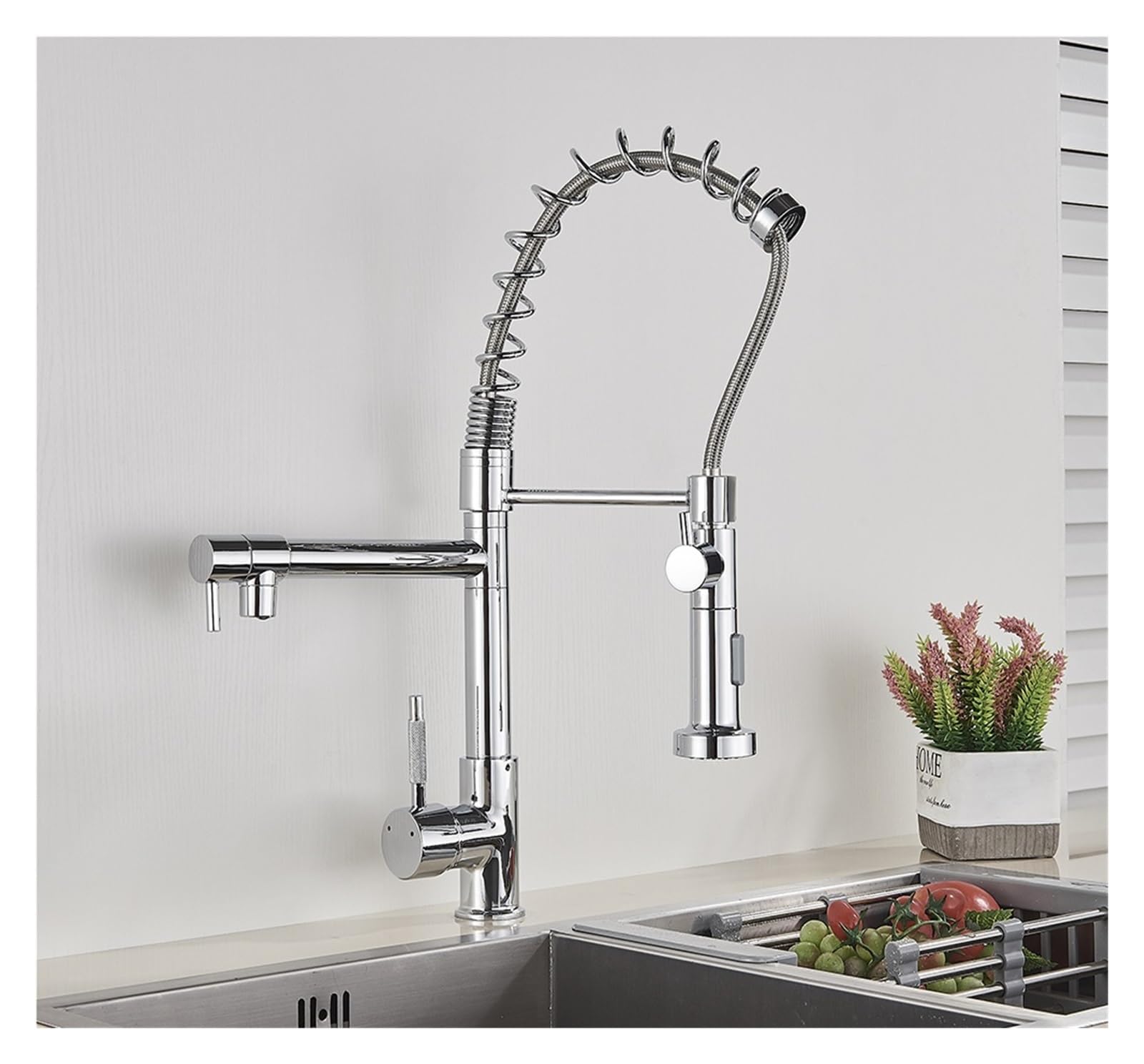 GLETSF Brushed Kitchen Tap - 3-Way Water Filter Mixer Tall Swivel Spout Drinking Tap Single Hole Sink Faucet for Clean Drinking Water Stylish Kitchen Upgrade,