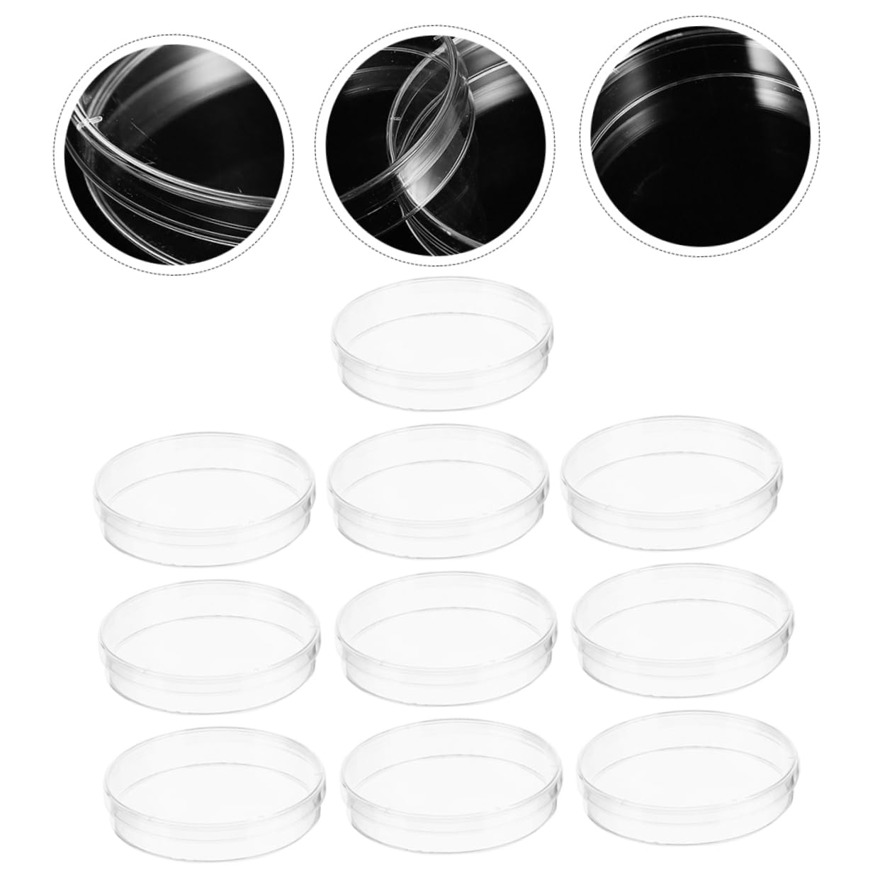 CIYODO 10pcs Culture Plate Tissue Culture Dishes Chemistry Petri Dish Science Projects Dishes Petri Dishes Petri Dish with Lid Laboratory Dish Petri Plates Plant Petri Dish Plastic