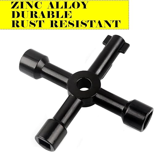 Miniatura 6 de 6 llaves eléctricas de gabinete, llave de 4 vías, llave de panelcuadradotriángulo, llave cruzada para grifo, medidor de gas, válvula, espigas,