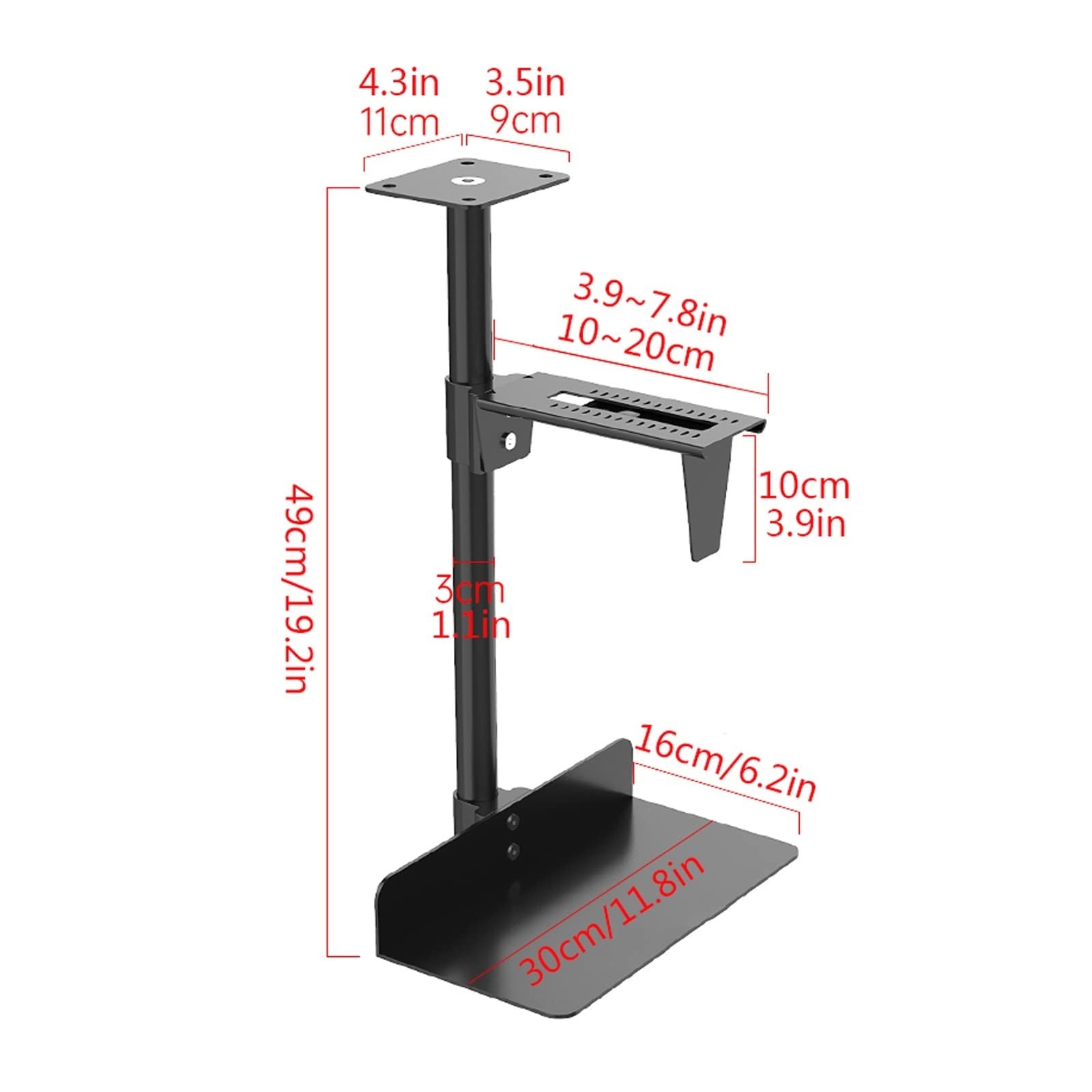 Torre Per PC Desktop Vernice metallica processore Supporto sotto l'attaccatura del supporto della scrivania Pc Montare con rotazione a 360 ° regolabile for impieghi gravosi processore Custodia Base Pe