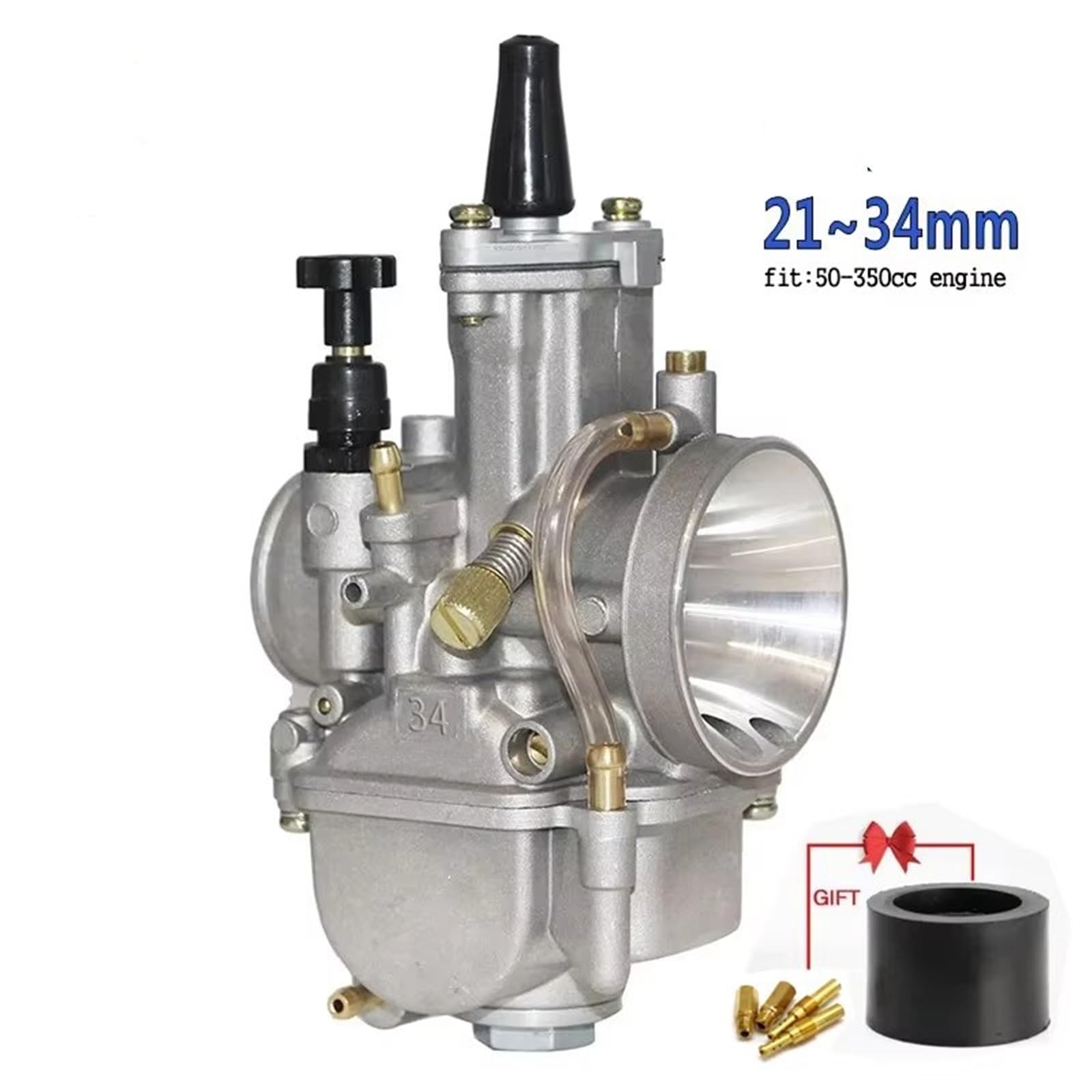Carburateurs pour Moto pour Moto Universelle pour ZSDTRP 2T 4T pour carburateur pour PWK 21 24 26 28 30 32 34mm avec Jet Puissant pour Moteur Course Carburettor(Orange kit)