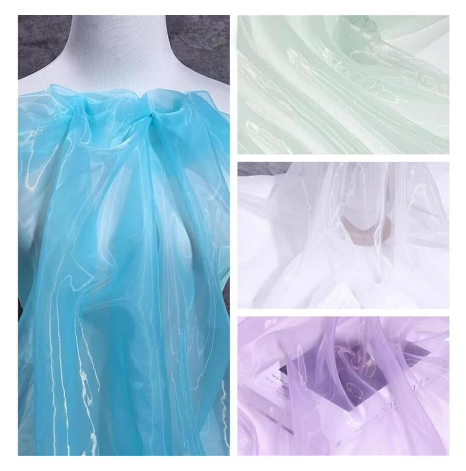 Tela de tul suave, Tela De Organza Por Metros Multicolor 100cm X 150cm(8 2)