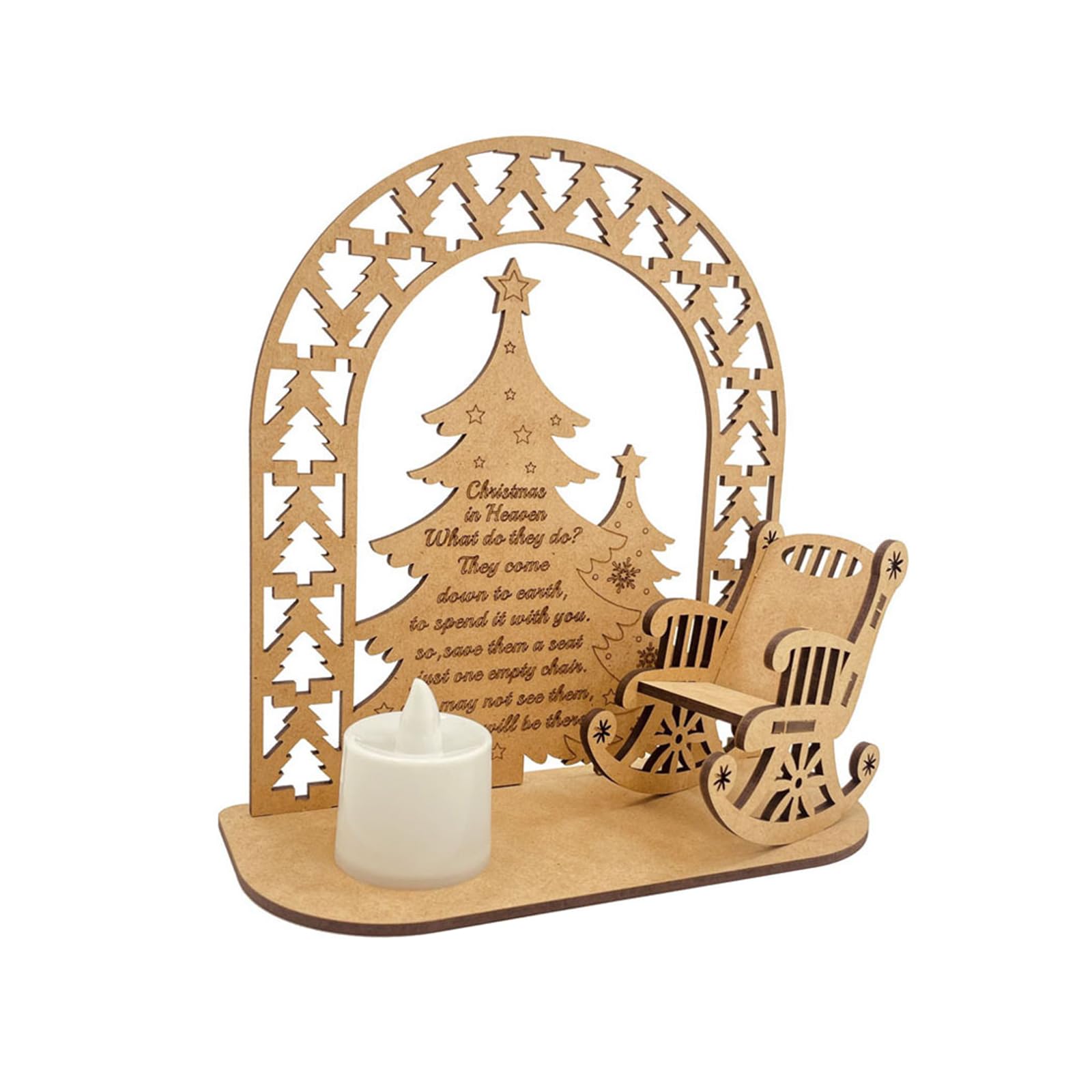 HDUBKHE Christmas Wood Ornament Memorial Light Carving Art Decor for Festival Holiday New Year Party Background Dormitory Decoration
