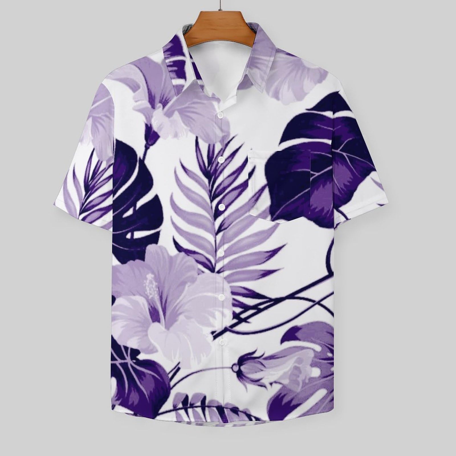 New Era【送料込】HAWAIIAN SHIRT WHITE/PURPLE all-over-print-unisex-button-