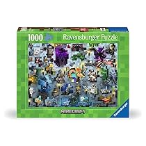 Ravensburger Puzzle 1000 Pezzi, Minecraft Mobs – Puzzle Adulti +14 anni, 70 x 50 cm, Puzzle per Adulti Minecraft, Idee Regalo Minecraft