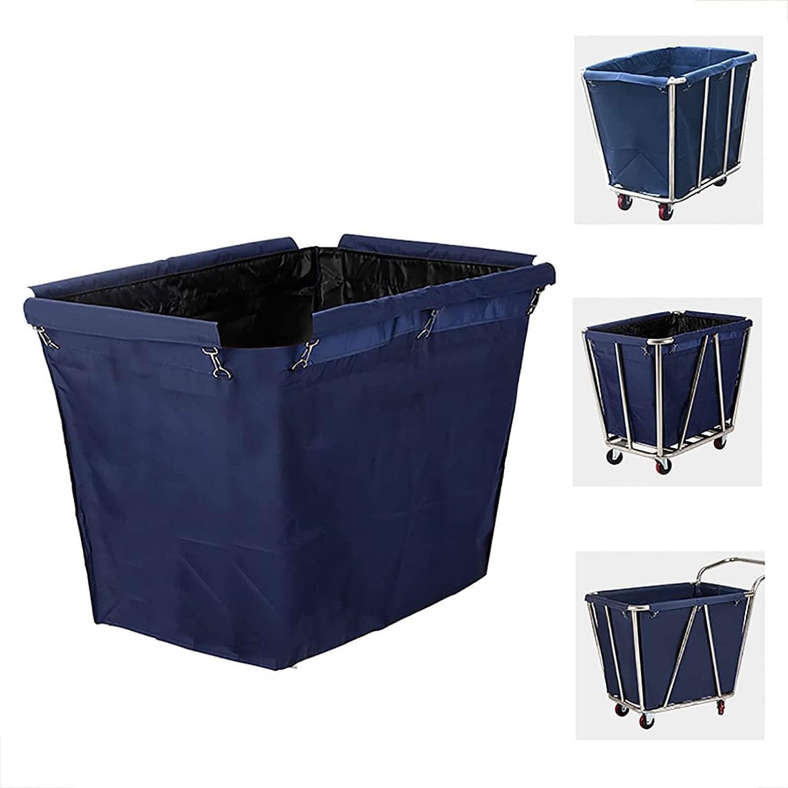 Lumouzhou Blu Laundry Cart Liner Bag Multicolor Removable Oxford Cloth 350-400L 83X58x63cm(Blu)