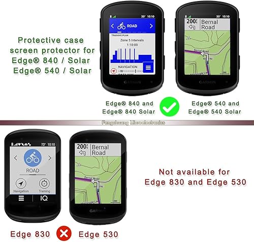 Miniatura 8 de FONTRON Protector de pantalla de reloj inteligente compatible con Garmin Edge 840, Solar y Edge 540, funda solar de silicona suave y película