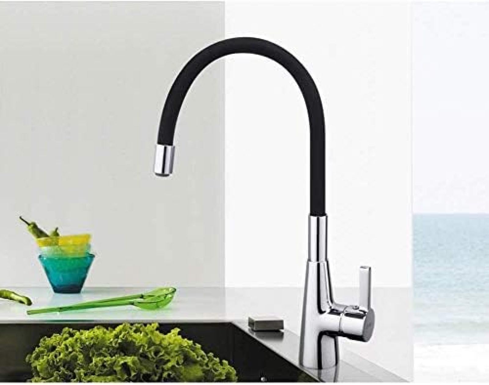COSZWQDP Kitchen Taps Faucet Silica Gel Sink Pipe Mixer Water Tap Cold Flexible Hot