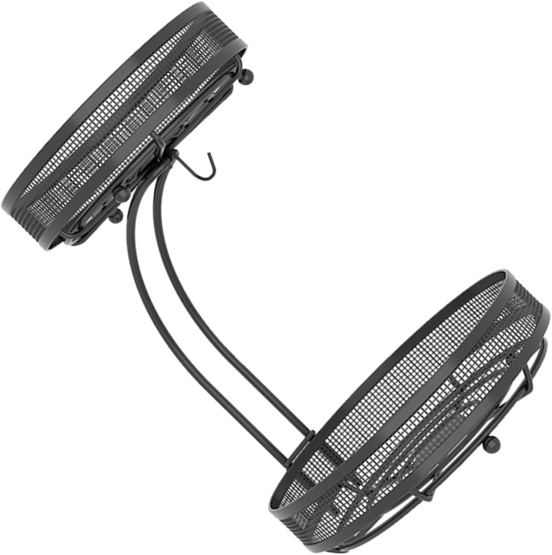 2tier Detachable Metal Fruit Basket Organizer for Kitchen Counter Black Hanging Storage Bins for Fruits and Vegetables Space-saving Produce Holder with Hooks