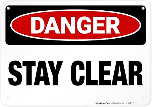 Letrero de peligro de la OSHA, 10 x 7 pulgadas, HDPE de 55 mil de grosor (polietileno de alta densidad), fabricado en Estados Unidos por Sigo Signs