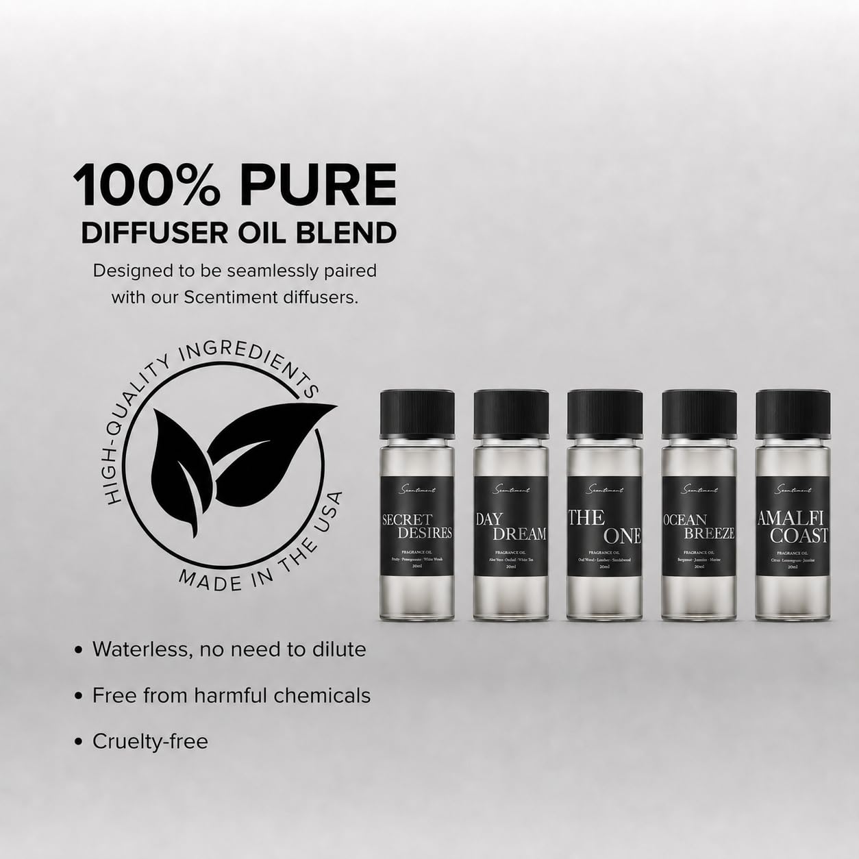 Scentiment Luxury Hotel Scents – 5 Diffuser Oil Set | Secret
