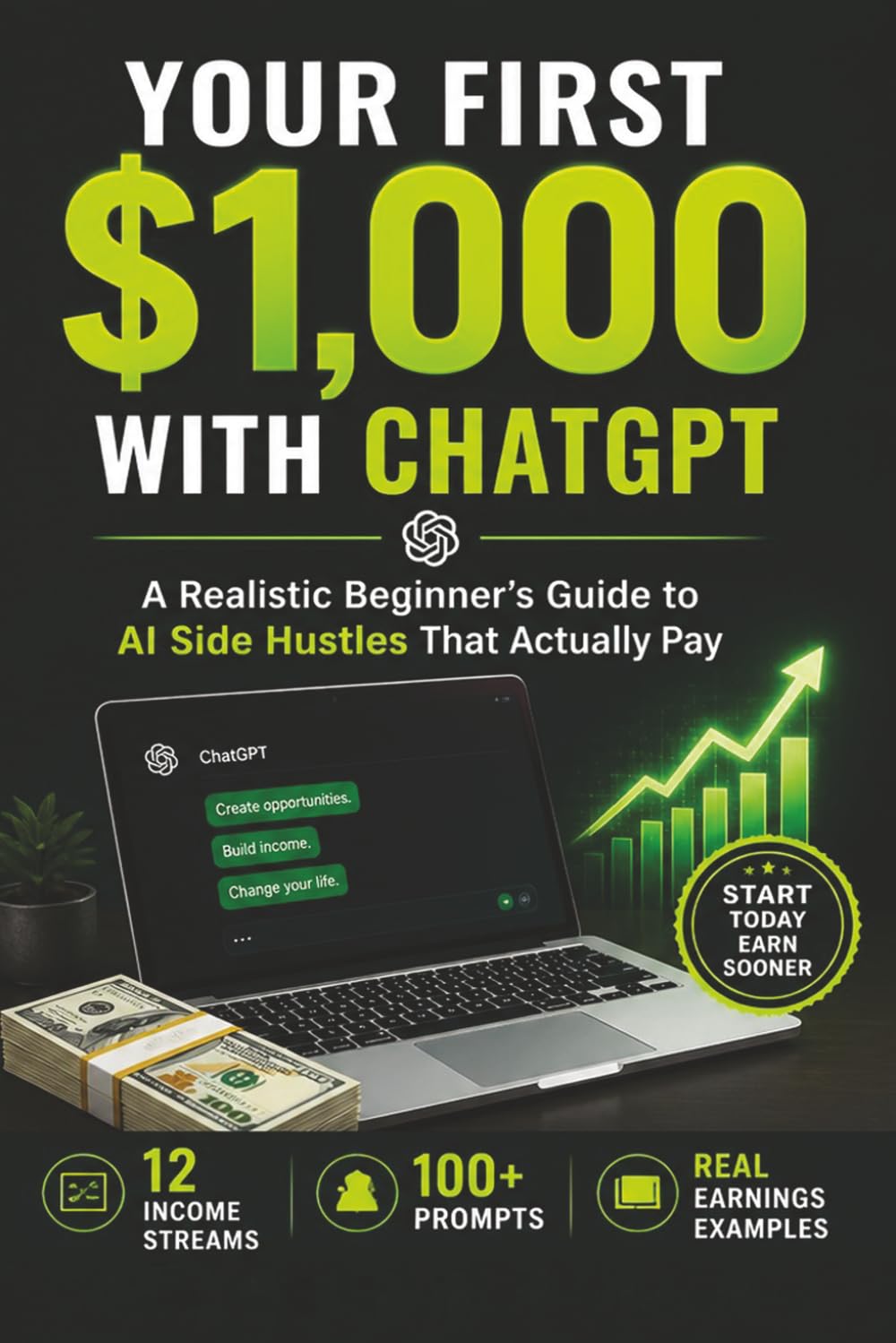 Your First $1,000 with ChatGPT: A Realistic Beginner's Guide to AI Side Hustles That Actually Pay (12 Income Streams, 100+ Prompts, Real Earnings Examples)