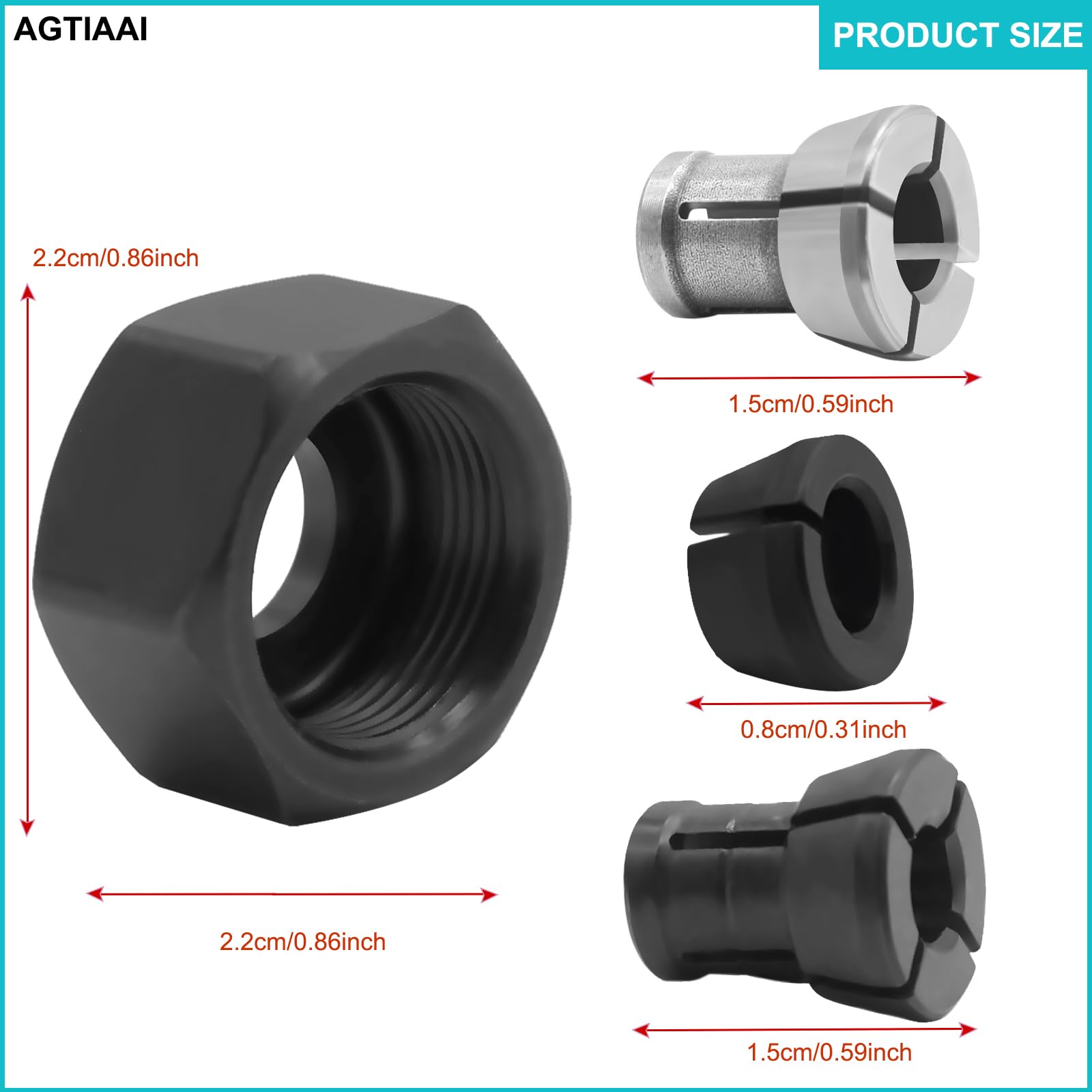 763637-1 Collet Replace for trim router accessories 1/4