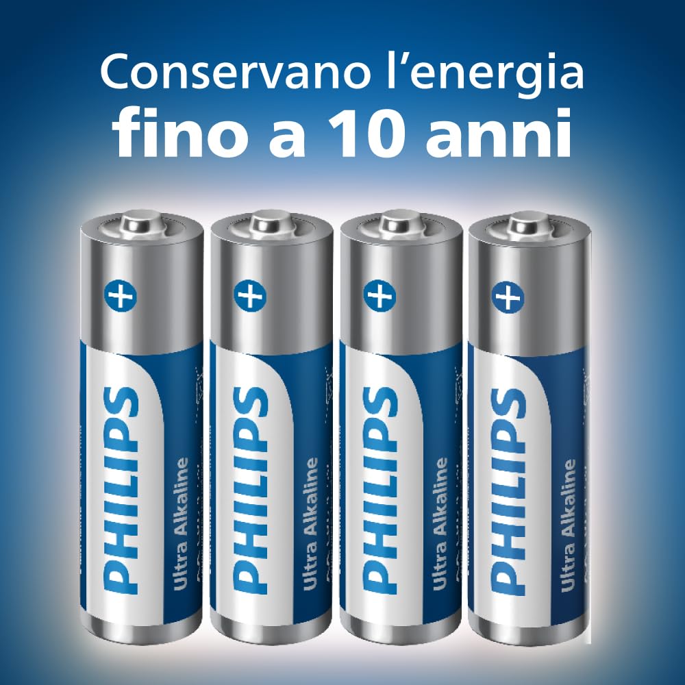 Philips Ultra AA Alkaline, baterías de Alta duración para Controles Remoto, Juguetes y Relojes, Paquete de 40 - 3
